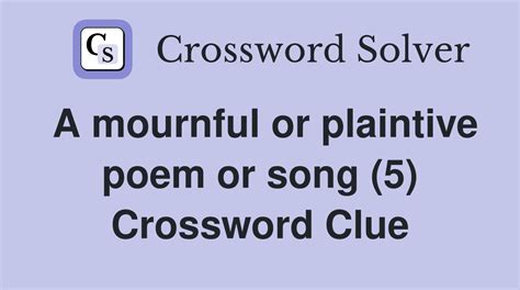 mournful crossword|mournful crossword clue 6 letters.